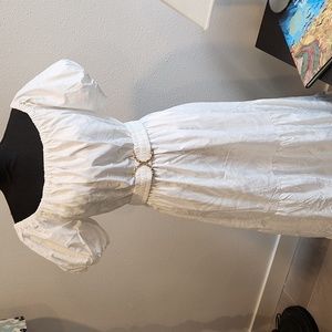 Lilly Pulitzer Nessa Maxi Dress "Jungle Cabana" White Belted Off Shoulder XL